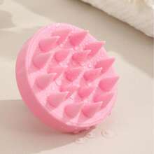 1 pièce Brosse de massage du cuir chevelu en silicone pour shampoing pour femmes aux cheveux longs, brosse de massage en silicone douce pour le shampoing, 1 pièce Masseur manuel multicolore pour le cuir chevelu à utiliser dans le bain, brosse de lavage des cheveux, brosse à cheveux/peigne à cheveux - Blanc - Voir 12