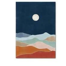 1 Pc Optinal Frame Posters Wall Arts Vintage MidCentury Boho Canvas Wall Art Abstract Colorful Geometry Prints For Living Room Decor ,Wall Art With Frame