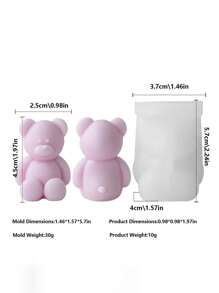 3D "Sitting Bear" Silicone Mold, Multi-Purpose DIY Plaster Crafts, Creative Home Decor, Kids Craft Tool (, Heat-Resistant, Easy Removal)
