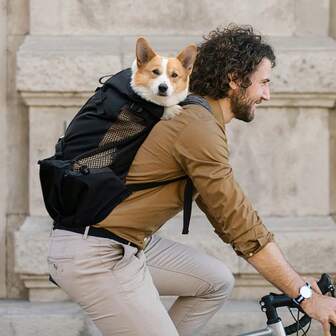 1pc Oxford Cloth Portable Pet Carrier Backpack, Suitable For Cats & Dogs Up To 30kg, Travel Friendly Cat Carrier Cat Backpack Bike Trailer