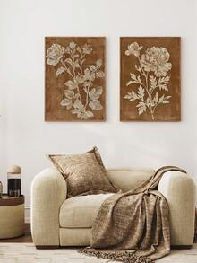 2 Pieces Flower Posters Arabic Print Picture Islamic Wall Painting Vintage Wall Arts Aesthetics Art Printing Fashion Room Decor Living Room Wall Decoration No Frame Gifts Birthday Graduation