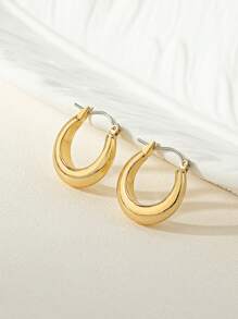 1 par de elegantes, exquisitos, versátiles, populares, minimalistas y elegantes pendientes de aro dorados, apropiados para fiestas y uso diario