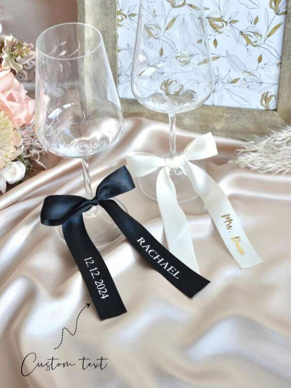 [Premium Customized] Personalized Wine Glass Ribbon & Champagne Flute Name Tags | Exclusive Satin Ribbon Place Cards | Stylish Drink Decorations Set | Suitable For Parties/Birthdays/Weddings/Anniversaries/Valentine's Day/Mother's Day/Graduation Gifts | Gift For Girlfriend/Family/Friends/Colleagues "Personalized Ribbons, Wedding Ribbons, Place Name Ribbons, Wedding Hanger Ribbons, Custom Name Place Card Ribbons For Weddings And Events, ,Colorful,Cute,Adorable,Funny,Kawaii,Y2K,Stylish,Unisex,Casual,Custom,Personalized,Unique,Customized,Ideal Gifts For Him,Ideal Gifts For Her,Her,Boyfriend,Girlfriend,Family,Friends,School Supplies,Back To School,For Office,For School,For Classroom,For Teacher Gifts,For University,For Colleague,For Dorm Rooms,For Teacher,For Boys And Girls,For Teenagers,Junior High School Students,Middle School Students,High School Senior High School Students,College Students,University Students,Freshman,Sophomore,Underclassmen