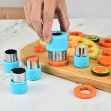 5pcs/10pcs Stainless Steel Vegetable & Fruit Shaped Cookie Cutter Molds, Flower Design Cutter, Adorable Fruit Salad Shaper, Mini Baking Cookies Mold, Fruit Slicer, Embossing Mold For Dumplings, Biscuits, Veggies Flower Cutting Tool