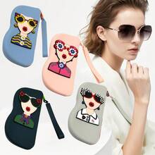 1pc Fashionable Portable Glasses Storage Bag, Hook Anti-Loss Glasses Case, Lightweight Practical Daily Commute Travel Glasses Storage Bag, Universal Glasses Accessory - Queen  Case - View 1