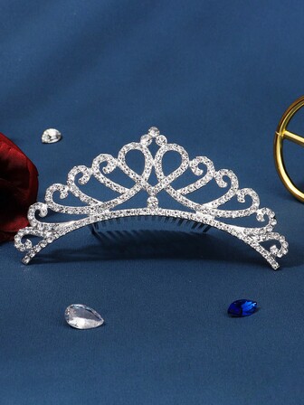 1 pieza Tiara nupcial, nuevo accesorio para el cabello de princesa, diadema de matrimonio minimalista y delicada con rhinestones