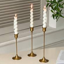 12PCS/6PCS/3PCS Metallic Tapered Candle Holders Set, Silver-Plated/Copper-Tone In Multiple Colors, Suitable For Home, Dining, Parties, Weddings, New Option: 1 Stainless Steel Napkin Holder + 6 Candle Holders Set, Home & Living/Home Decor/Candles & Holders/Candle Holder Sets