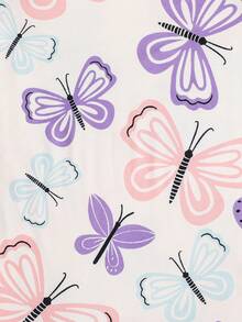 2件套可爱蝴蝶小马图案婴儿新生儿连体衣 - 粉色 - 查看 6