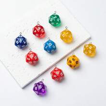 10 viên xúc xắc 20 mặt trong suốt và màu trơn thích hợp làm đồ trang sức thủ công, mặt dây chuyền, hoa tai, vòng cổ, vòng tay, móc chìa khóa, bùa túi, vật dụng & phụ kiện thủ công bằng nhựa - Xúc xắc 20 mặt nhiều màu - Xem 7