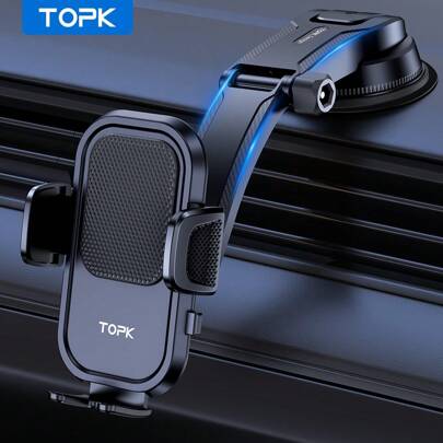 TOPK TOPK D40-C Car Phone Holder Mount , Upgraded Handsfree Stand, Phone Holder For Car Dashboard, Compatible With IPhone Android Cell Phones