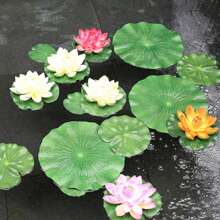 1pc/2pcs Artificial Floating Foam Lotus Flower & Leaf Decor, Lotus Flower Petals, Fake Lotus Plant, Suitable For Ponds, Aquariums, Stages, Realistic Lotus Leaves, Green Plants, Ideal For Fish Pond Miniature Landscape, Home Garden Pool Decor, Holiday Gift