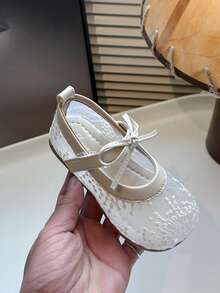 1 Pair Girl's Bowknot & Mesh Design Flat Casual Elegant Ladies Shoes, Suitable For Spring/Summer - Beige - View 7