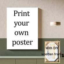 1 Pc Custom Big Size Canvas Poster,Customized Canvas Painting With DIY Frame Or Unframed Poster For Living Room,Bedroom,Office,Tea Room,Dining Room,School,Bathroom,Wall Decor, Home Decoration,Customizable Photos On Canvas Gift As Girlfriend/Boyfriend's Birthday,Your Lover,Dad Mom,Her She,Friends,Husband,Wife,Parents,Personalized Print Your Photo On Canvas Suitable Birthday,Graduation,Housewarming,Anniversaries - White - View 2