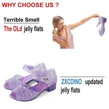 Princess Jelly Flats - Bright Blue Crystal Sandals, Breathable Rubber Sole, Square Toe Design, Suitable For Birthday Parties And Everyday Wear, Casual Shoes | Crystal Embellished Shoes | Lightweight Footwear - Purple - View 7