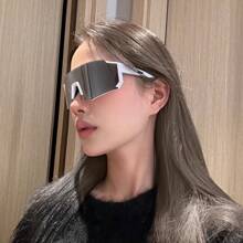 1pc Women Frameless Personalized Fashion Retro Sporty Glasses Chic Hiphop Outdoor Riding Vacation Travel For Summer Beach Vacation, Outdoor, Travel Autumn Accessories Goggles