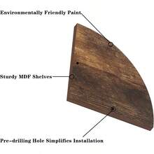 Five-Tier Wooden Corner Shelf,Shapes Of Flowers Corner Shelves For Wall, Floating Corner Shelf And Bookcase, Living Room Bedroom Bathroom Corner Shelves(7.67x7.67x0.6in). - Shapes of Flowers - View 4