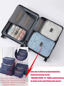 6pcs/Set Travel Organizer Bag Set: Waterproof Makeup Bag, Large Capacity Storage Bag, Multipurpose Sanitary Pad Bag, Minimalist Foldable Handbag, Shoe Bag, Breathable Shoulder Bag, Cube Storage Bag, Solid Color Briefcase, Mesh Yoga Bag, Large Sports Bag Graduation - Grey - View 8
