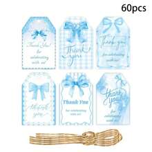60PCS Paper Party Bow Tag Bow Gift Tag Party Favor Tag Gift Wrapping Label Event Decorations For Party Hosts Craft Enthusiasts.