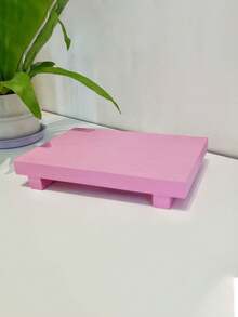 1pc Square Wooden Tray, Decorative Bathroom Organizer Wooden Storage Rack