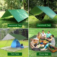 3 M X 3 M Camping Tent Tarp Set , Tent Tarpaulin Waterproof Tarp For Hammock Sun Protection UV Protection Rain Protection Lightweight Portable Tent Tarp For Outdoor Camping Travel Hiking - Green - View 7