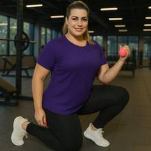 Plus Size Sports Tees & Tanks - 紫色 - 查看 4