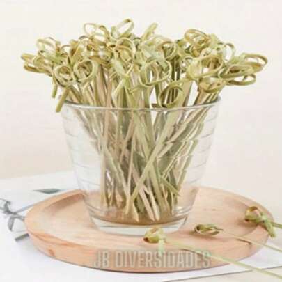 kit 200 palito de petisco Espeto De Bambu 9 cm Decorativo Nozinho Palito Lanches Petisco aperitivos