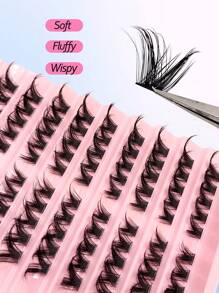 Asiteo 100 Stück D-Curl Einzelwimpern, gemischte Länge, weich, flauschig und leicht, falsche Wimpern, DIY Wimpernbüschel, für tägliches Make-up Verlängerung, Wimpernbüschel, Einzelwimpern, Wimpern, Falsche Wimpern