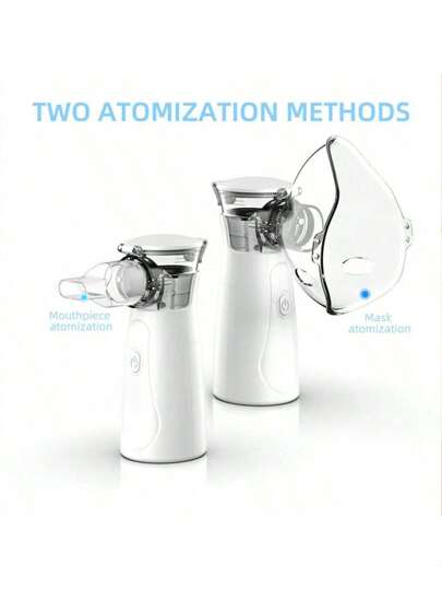 Tragbarer Mesh-Vernebler - Leise elektrischer Handvernebler für Zuhause oder unterwegs, Handvernebler für Erwachsene mit großen und kleinen Masken, Mini-Vernebler (Batterien nicht enthalten)