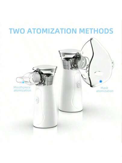 Bärbar nätnebulisator - Tyst handhållen elektrisk nebulisator för hem eller resor, handhållen nebulisator för vuxna med stora och små masker, mininebulisator (batterier ingår ej)