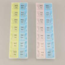 Boîte organisatrice de pilules pour 7 jours, 14 compartiments, boîte de rangement en plastique pour médicaments/suppléments du matin et du soir