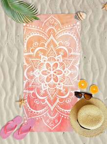 1pc Ultra Soft Mandala Pattern Printed Microfiber Beach Towel, Home Decor, Suitable For Beach, Swimming Pool, Camping And Travel, Extremely Comfortable