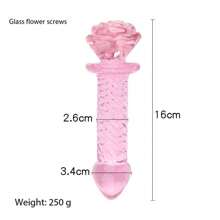 Pink Rose Glass Dildo Butt Plug, Crystal Rose Anal Plug Beads Dildo, Adult Anal Training Sex Toys Set For Men And Women, Glass Dildo Butt Plug, Crystal Rose Anal Plug Beads Dildo, Adult Anal Training Sex Toys Set