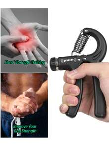 1 Pc Grip Strength Trainer, Hand Grip Strengthener, Adjustable Resistance 22-132Lbs (10-60kg), Forearm Strengthener, Perfect For Musicians Athletes, Gym, Deporte, Gimnasio, Ejercicio En Casa - Multicolor - View 2