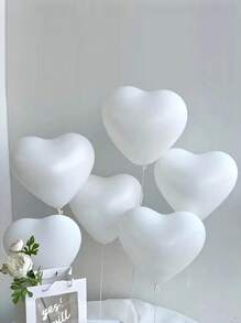 10pcs-200pcs White, Red, Pink, Blue 10-Inch Heart-Shaped Latex Balloons, Suitable For Birthday Party Decor, Valentine's Day Decor, Proposing To Loved One, Engagement Decor, Wedding Decor, Room Decor, Outdoor Photo Prop