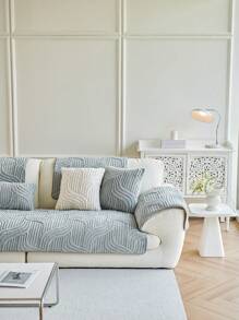 1 szt. Pokrowiec na sofę w stylu boho, jednokolorowy, puszysty – pikowany, antypoślizgowy, odpowiedni na każdą porę roku, łatwy w pielęgnacji, nadający się do prania w pralce, przyjazny dla zwierząt, miękki i wygodny – idealny do salonu, sypialni, biura, wystroju domu, ochrona sofy dla kombinacji od jedno- do trzyosobowej.