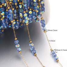 1 米时尚 304 不锈钢方晶锆石串珠链，多种颜色链条，手工手链项链，适合女性日常佩戴 DIY 珠宝配饰链 - 鏈條 - 查看 12