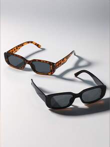 3 Pairs Of Teen Fashion Vintage Small Square Glasses - Suitable For Holiday Travel Seaside Accessories - Multicolor - View 3