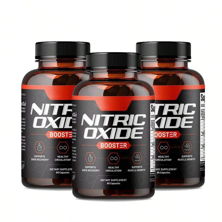 Snap Nitric Oxide Booster With L-Arginine, L-Citrulline & Ginseng Root – Enhance Blood Flow, Boost Energy, Support Heart Health & Muscle Growth, 60 Unflavored Capsules - 3 Units - View 1