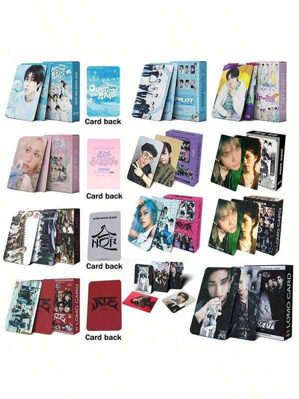 OUZEY 55 pezzi Straykid MIXTAPE DominATE Celebrità circostante 5 ° FanClub Stay Over The Rain Supporting LOMO Card Stray Photo Card Nuovo Album (HOP) Biglietto fotografico di alta qualità stampato Stay Fan Gift