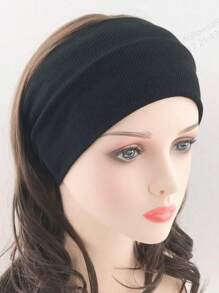 LYSW Bandeau de sport à rayures torsadées de couleur unie destiné aux marchés européens et américains. Large bandeau élastique en tricot pour le yoga, frottements alvéolés, croisé, bandeau turban élastique pour la transpiration HA2817