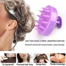 1 pièce Brosse de massage du cuir chevelu en silicone pour shampoing pour femmes aux cheveux longs, brosse de massage en silicone douce pour le shampoing, 1 pièce Masseur manuel multicolore pour le cuir chevelu à utiliser dans le bain, brosse de lavage des cheveux, brosse à cheveux/peigne à cheveux - Blanc - Voir 5