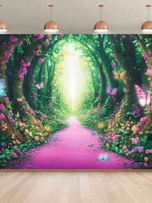 1 Photography Background Banner - Mysterious Magic Forest Theme, Suitable For Sparkling Party Decoration On Birthdays, Weddings, Dances, And Graduation Ceremonies, Ideal For Festive Photo Backgrounds, Home And Room Decorations, Durable And Easy-To-Use Garden Accessories, And Celebration Photography