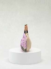1 Pc SCULPTEDSTYLE Bags Colorful PVC Sequined Net Embroidery Flower, Leaf, Cloud Pattern Pleated Casual Summer Beach Women Handbag (Flower Pattern Randomly Sent) - Mauve Purple - View 8