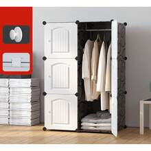 Large Capacity Assembled Wardrobe, Freely Assembled And Matched Bedroom Wardrobe, Simple Plastic Assembled Storage Cabinet, Resin Plastic Sheet Wardrobe Freely Combinable Storage Cabinet, Bedroom Storage Cabinet, Clothes Storage Cabinet, Bedroom Wardrobe, Home Wardrobe, Creative Design Portable Wardrobe, Clothes Storage Cabinet