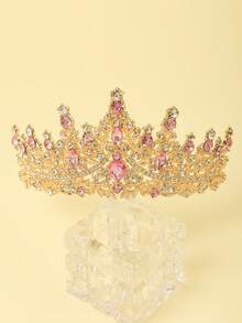 1pc Bridal Crown Headpiece, Suitable For Evening Party Princess Dress Styling. Floral Crown & Tiara Make A Great Birthday Gift For Her, Tiara Crown, Wedding, Hawaiian Outfit For Women, Hair Accessories, Festival Outfits, Best Friend Gifts, Bride To Be - Multicolor - View 7