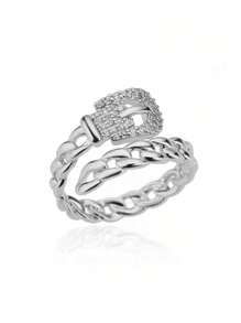 1 pièce Bague vintage en zirconium cubique pour femmes, couleur or, en acier inoxydable, anneau géométrique pour mariage, fiançailles, fête, cadeau de bijoux