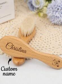 1pc Personalized Bear/Pumpkin Kitten Name Brush, Laser Engraving, Souvenir Gift, Bath Product Gift, Personalized Men's And Women's Hairbrushes, Youth's Products, Engraved Name Brush, Customized Gifts, Autumn Home Refresh, Xmas Decoration