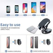 Metal Magnetic Car Phone Holder Magnet Smartphone Mobile Stand Cell GPS Support Compatible With IPhone, Android Phone, Gift For Birthday, Family, Friends For Summer Air Vent Phone Holder, Car Accessories - Multicolor - View 6