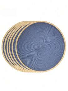 14 Inch Round Woven Placemat, 2/6 Pcs Washable Heatproof Placemats For Dining Table, Non-Slip For Indoor/Outdoor Use, Suitable For Dinner, Events, Family Gatherings, Thanksgiving, Christmas, Easter