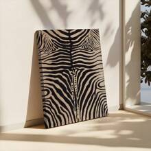 1pc Zebra Print, Black And White Stripes, Abstract Art Style Framed Wall Print Canvas Wall Art - Retro 2D Artwork Wall Poster Decoration For Living Room, Bedroom, Home Decor, Ready To Hang